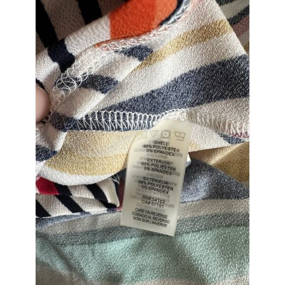 Karl Lagerfeld Diagonal Multicolor Stripe Tank Dress Plastic Chain Collar 12 - Picture 4 of 4